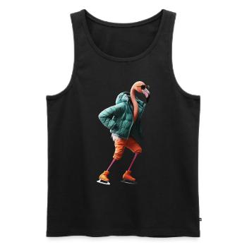 Flamingo - Männer Premium Bio Tank Top - Schwarz - Vorne - Michal (187cm)
