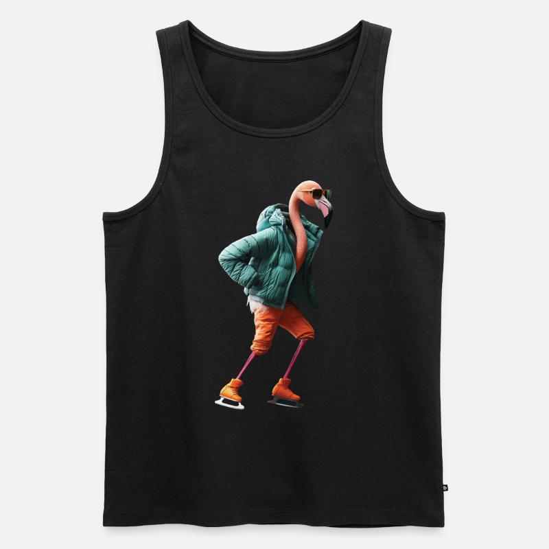 Flamingo - Männer Premium Bio Tank Top - Schwarz