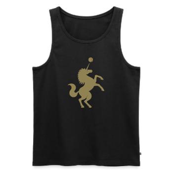 Unicorn Tennis Player Silhouette Minimalist - Men's Premium Organic Tank Top - black - Front - Michal (187cm)