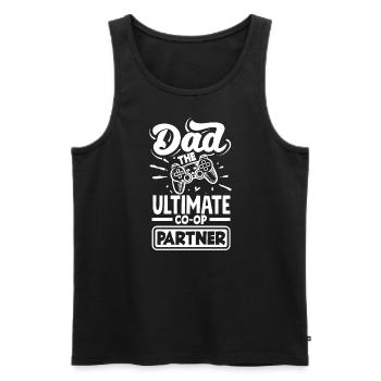 Dad The Ultimate CO-OP Partner Fathers Day Gamer - Men's Premium Organic Tank Top - black - Front - AI Model Male 178 light (178cm)