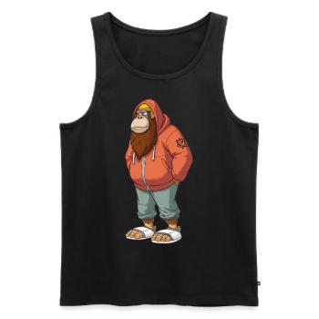 Streetart Orang-Utan Urban Rap Street Affe - Männer Premium Bio Tank Top - Schwarz - Vorne - Michal (187cm)