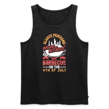 Mukbang and Barbecue on 4th of July - Men's Premium Organic Tank Top - black - Front - Michal (187cm)