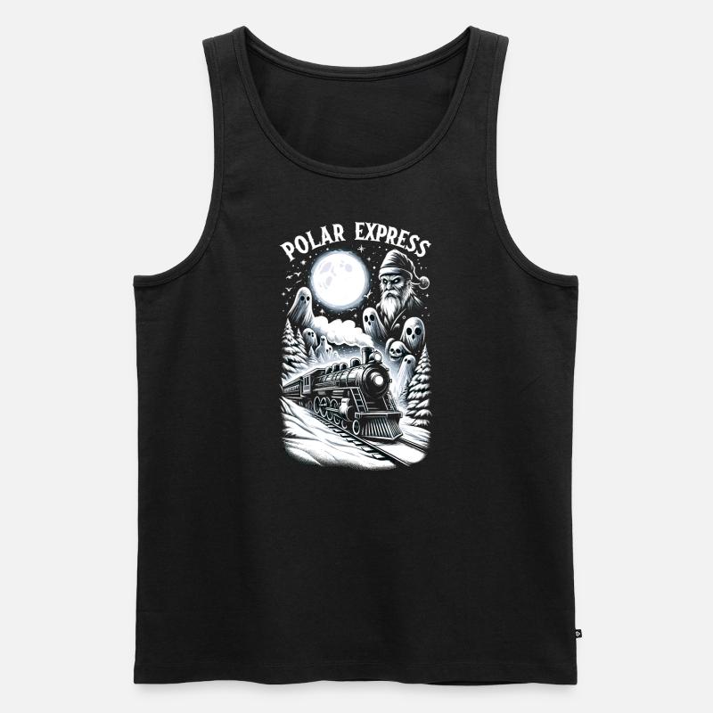 Haunted Polar Express - Männer Premium Bio Tank Top - Schwarz