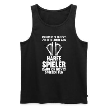 Harfe Musiker Harfenspiel Geschenk - Männer Premium Bio Tank Top - Schwarz - Vorne - Michal (187cm)