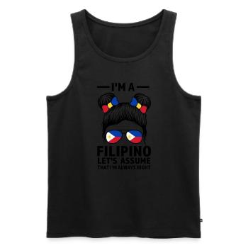 Philippinisch Filipino Philippinisches Geschenk - Männer Premium Bio Tank Top - Schwarz - Vorne - Michal (187cm)