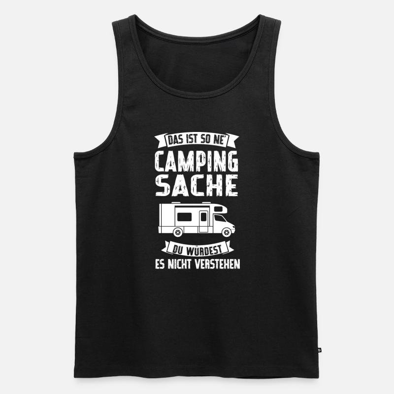 Campen Camping Campingplatz Geschenk - Männer Premium Bio Tank Top - Schwarz
