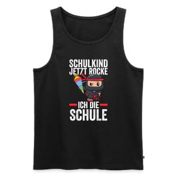 Schulkind Ninja Schulbeginn Geschenk - Männer Premium Bio Tank Top - Schwarz - Vorne - Michal (187cm)
