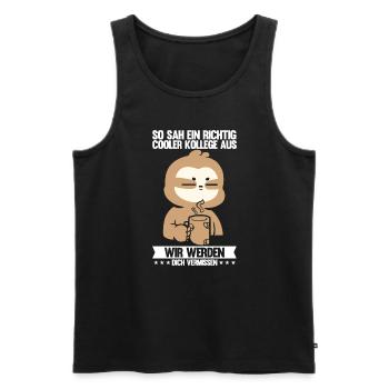 Abschied Kollegin Abschiedsparty Geschenk - Männer Premium Bio Tank Top - Schwarz - Vorne - Michal (187cm)