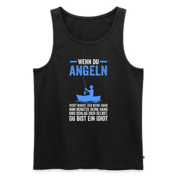 Angeln Fische Fischer Geschenk - Männer Premium Bio Tank Top - Schwarz - Vorne - Michal (187cm)