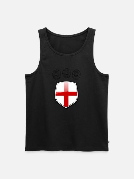 Tres leones Inglaterra fútbol bandera inglesa - Camiseta de tirantes ecológica prémium para hombre - negro