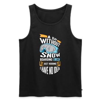 Snowboarder Urlaub Snow Winterurlaub - Männer Premium Bio Tank Top - Schwarz - Vorne - AI Model Male 178 light (178cm)