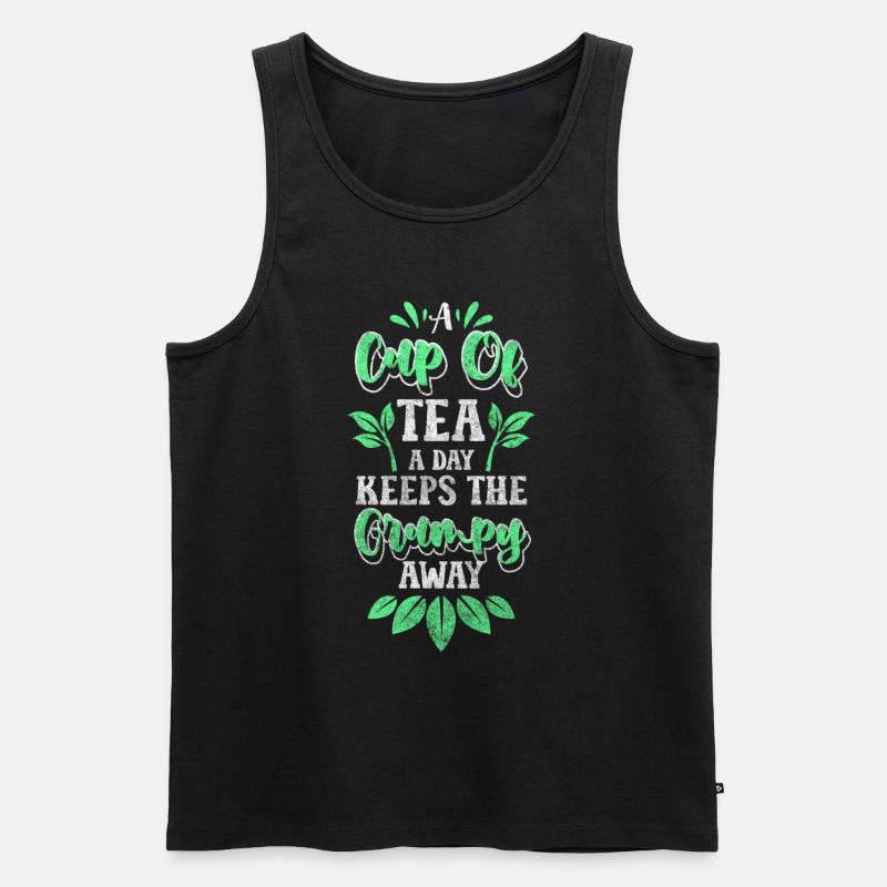 Teetrinker Erholung Getränk - Männer Premium Bio Tank Top - Schwarz