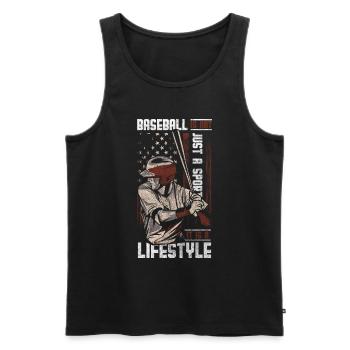 Joueur de baseball Entraîneur de sports de balle - Débardeur bio Premium Homme - noir - Devant - Michal (187cm)