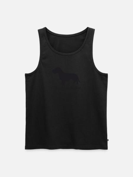 Rauhaardackel Silhouette - Männer Premium Bio Tank Top - Schwarz