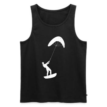 Kitesurfing - Männer Premium Bio Tank Top - Schwarz - Vorne - AI Model Male 178 light (178cm)