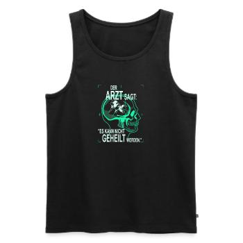 Der Arzt sagt es kann nicht geheilt... Schwingen - Männer Premium Bio Tank Top - Schwarz - Vorne - AI Model Male 178 light (178cm)