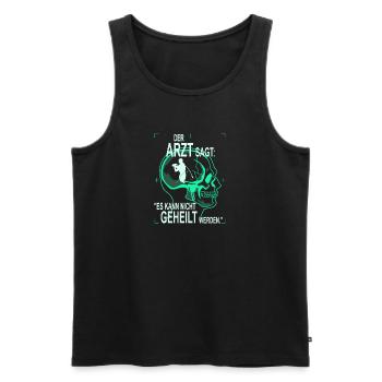 Der Arzt sagt... Hornussen - Männer Premium Bio Tank Top - Schwarz - Vorne - Michal (187cm)