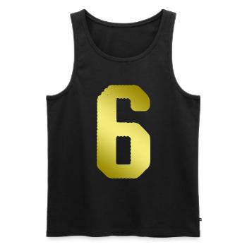 Maillot 6 numéros - Débardeur bio Premium Homme - noir - Devant - Michal (187cm)