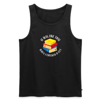 So sah es aus, als ich es überprüfte - Männer Premium Bio Tank Top - Schwarz - Vorne - Michal (187cm)