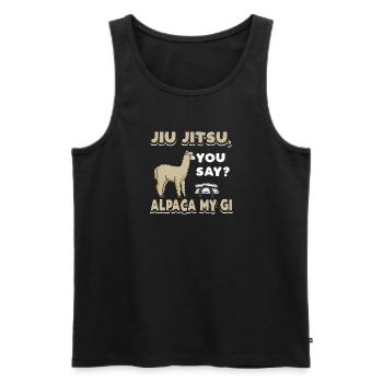 Alpaka mein gi brasilianisches jiu jitsu - Männer Premium Bio Tank Top - Schwarz - Vorne - Michal (187cm)