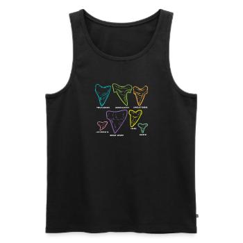 Haifischzahn-Typen Fossilienjagd - Männer Premium Bio Tank Top - Schwarz - Vorne - Michal (187cm)