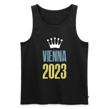 Vienna 2023 Wien Krone - Men's Premium Organic Tank Top - black - Front - AI Model Male 178 light (178cm)