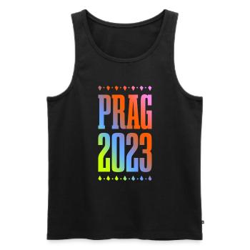 Prague 2023 - Débardeur bio Premium Homme - noir - Devant - AI Model Male 178 light (178cm)