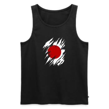 Japan Flag Used Look Nihon Japanese Flag - Men's Premium Organic Tank Top - black - Front - Michal (187cm)
