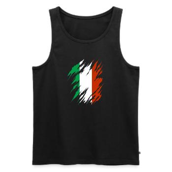 Drapeau de l’Italie Drapeau italien Vintage Look vieilli - Débardeur bio Premium Homme - noir - Devant - Michal (187cm)