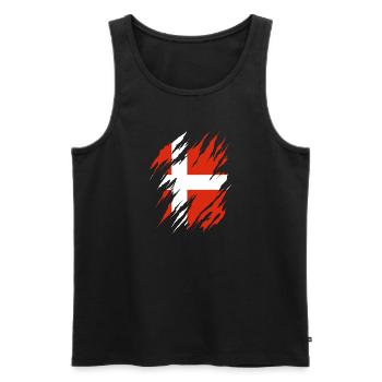 Drapeau du Danemark Scandinavie Drapeau du Danemark Voyage - Débardeur bio Premium Homme - noir - Devant - AI Model Male 178 light (178cm)