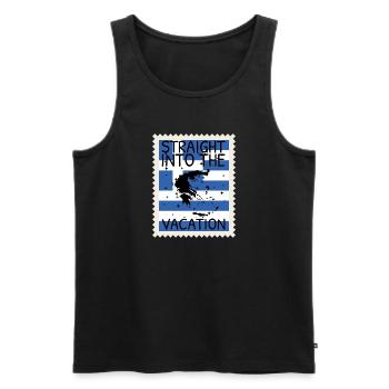 Griechenland Flagge Hellas Athen Griechische Fahne - Männer Premium Bio Tank Top - Schwarz - Vorne - Michal (187cm)