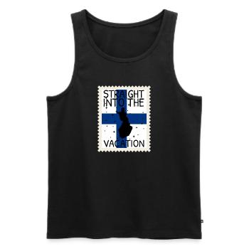 Finlande Drapeau Suomi Drapeau finlandais utilisé Look - Débardeur bio Premium Homme - noir - Devant - Michal (187cm)