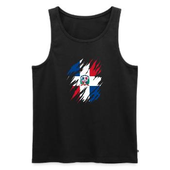 Dominikanische Republik Flagge Dom Rep Fahne Reise - Männer Premium Bio Tank Top - Schwarz - Vorne - AI Model Male 178 light (178cm)
