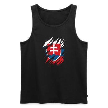 Slovaquie drapeau slovaque vintage drapeau slovaque - Débardeur bio Premium Homme - noir - Devant - AI Model Male 178 light (178cm)