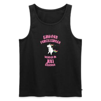 Juli Einhorn - Männer Premium Bio Tank Top - Schwarz - Vorne - Michal (187cm)
