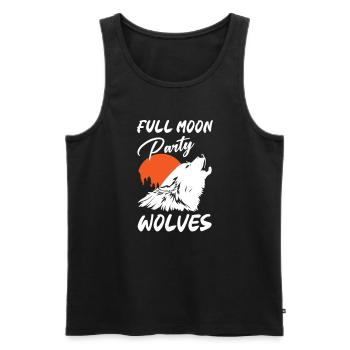 Full Moon Party Wolves - Männer Premium Bio Tank Top - Schwarz - Vorne - AI Model Male 178 light (178cm)