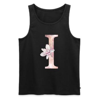 Buchstabe I - Männer Premium Bio Tank Top - Schwarz - Vorne - AI Model Male 178 light (178cm)