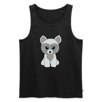 Süßer grauer Hund - Männer Premium Bio Tank Top - Schwarz - Vorne - Michal (187cm)