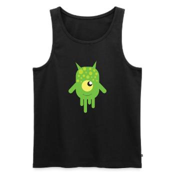 Green Slimy Monster - Men's Premium Organic Tank Top - black - Front - AI Model Male 178 light (178cm)