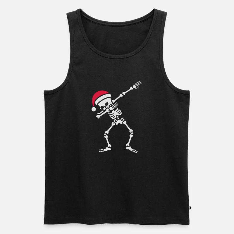 Santa dab / dabbing skeleton - Männer Premium Bio Tank Top - Schwarz