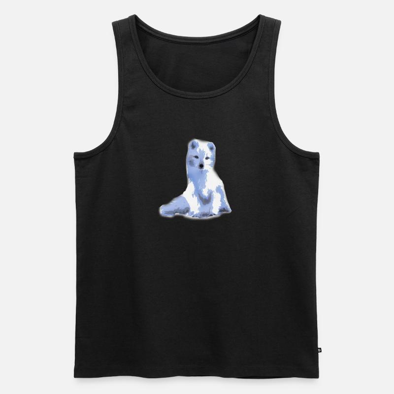 arctic foxy / Arktisfuchs - Männer Premium Bio Tank Top - Schwarz