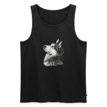 Husky - Männer Premium Bio Tank Top - Schwarz - Vorne - AI Model Male 178 light (178cm)