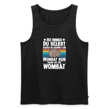 Wombat - Männer Premium Bio Tank Top - Schwarz - Vorne - Michal (187cm)