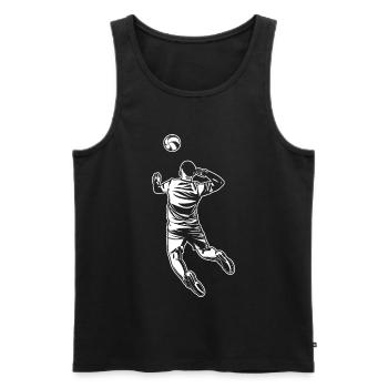 Joueur de volley-ball - Débardeur bio Premium Homme - noir - Devant - Michal (187cm)