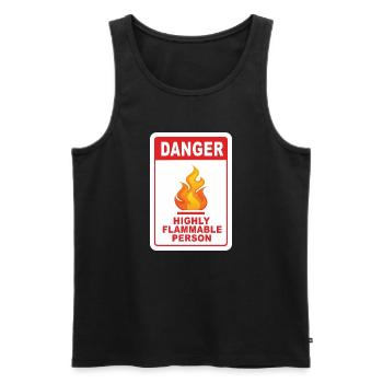 Gefahr Leicht entzündliche Person - Männer Premium Bio Tank Top - Schwarz - Vorne - AI Model Male 178 light (178cm)
