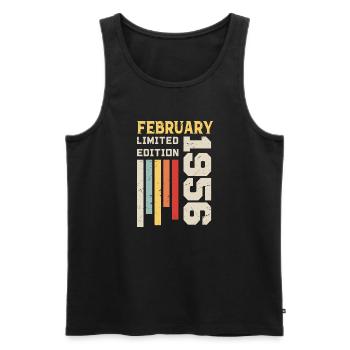 February 1956 - February 1956 Birthday Gift - Men's Premium Organic Tank Top - black - Front - AI Model Male 178 light (178cm)