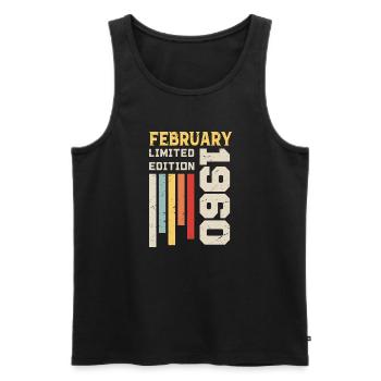 February 1960 - February 1960 Birthday Gift - Men's Premium Organic Tank Top - black - Front - Michal (187cm)