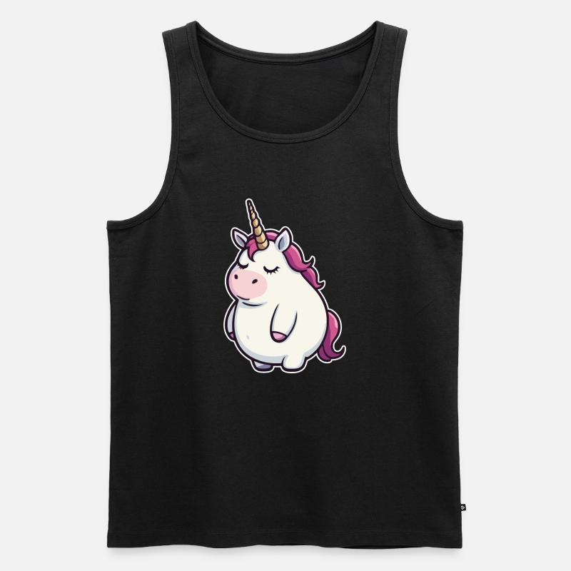 Witziges Einhorn - Männer Premium Bio Tank Top - Schwarz