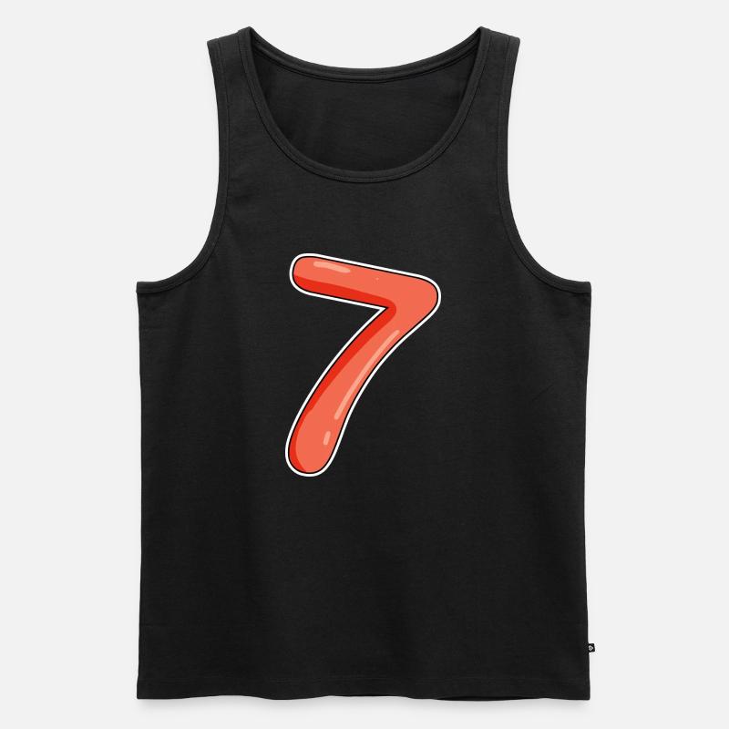 Sieben - Männer Premium Bio Tank Top - Schwarz
