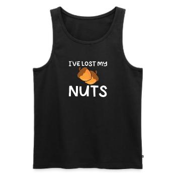Ich habe meine Nüsse verloren - Männer Premium Bio Tank Top - Schwarz - Vorne - Michal (187cm)